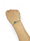Dark Jade Disk Bracelet - Silver