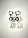 Jade Loop Earrings - Silver