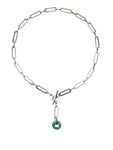 Jade Oval Chainmail Necklace - Silver
