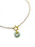 Jade Disk Pearl Duality Necklace