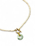 Jade Disk x Pearl Toggle Necklace