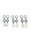 Jade Loop Earrings - Silver