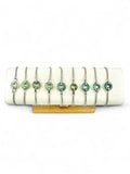 Dark Jade Disk Bracelet - Silver