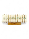 Light Jade Disk Bracelet - Gold