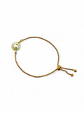 Light Jade Disk Bracelet - Gold