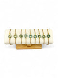 Dark Jade Disk Bracelet - Gold