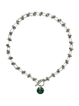 Jade Barb Wire Necklace - Dark / Silver