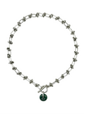 Jade Barb Wire Necklace - Dark / Silver