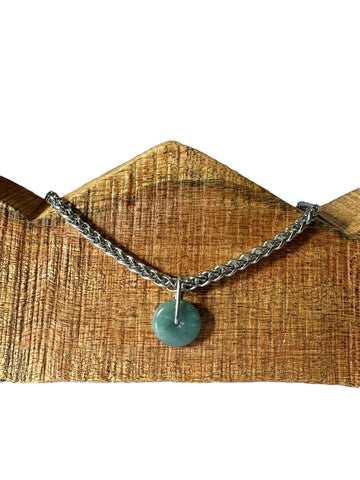 Blue Jade Disk Necklace