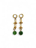 Jade Bead Earrings - Gold
