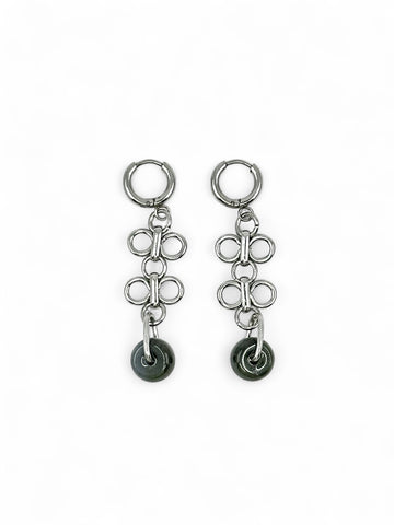 Black Jade Chinese Knot Earrings