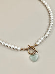 Jade x Pearl Heart Necklace III