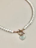 Jade x Pearl Heart Necklace III