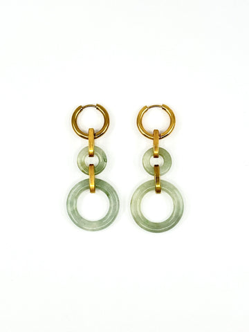 88 Fortune Jade Earrings - Gold