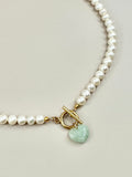 Jade x Pearl Heart Necklace IX