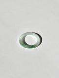 White x Green Thin Jade Ring