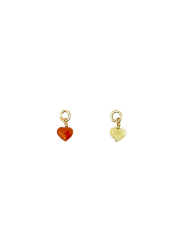 Tiny Jade Heart Pendants