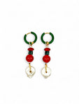 Empress Carnelian x Pearl Drop Earrings