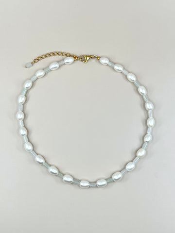 White Jade x Pearl Necklace