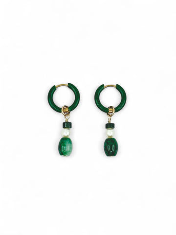 Jade x Pearl Drop Earrings