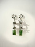 Green Jade Chip Earrings