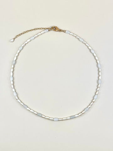 White Jade x Pearl Necklace II