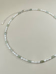Pale Green Jade x Pearl Necklace II