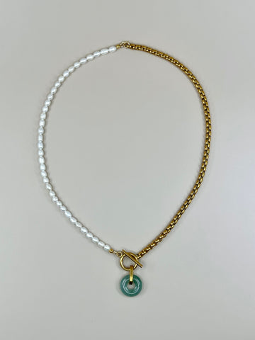 Jade Duality Toggle Necklace - Light