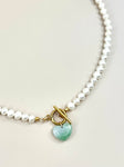 Jade x Pearl Heart Necklace X