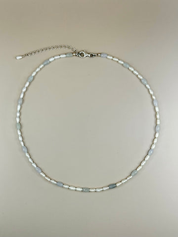 White Jade x Pearl Necklace III