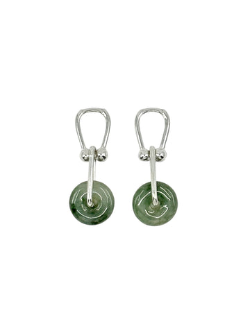 Jade x Silver Drop Earrings