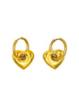 Gold Puffy Heart Earrings