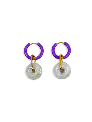 Light Purple Jade Statement Earrings