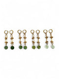 Jade Bead Earrings - Gold