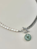 Green Jade x Pearl Duality Necklace