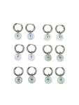 Medium Jade Disk Earrings - Silver