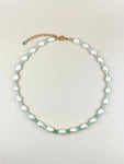 Green Jade x Pearl Necklace