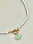 Jade x Pearl Heart Necklace XI