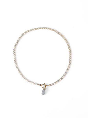Purple Jade x Pearl Necklace