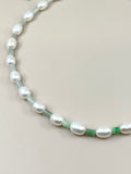 Green Jade x Pearl Necklace