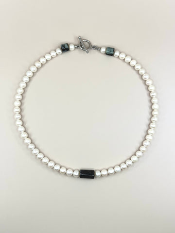 Black Jade x Pearl Toggle Necklace
