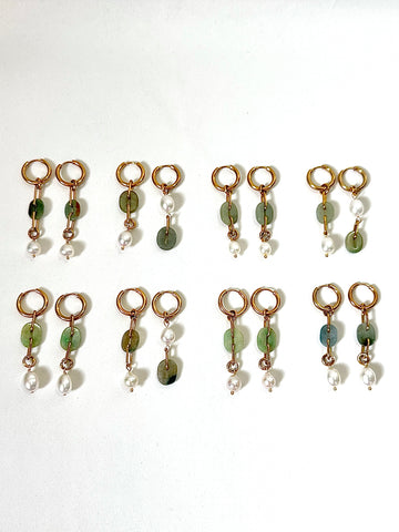 Jade Buckle Earrings - Gold