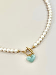 Jade x Pearl Heart Necklace VII