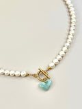 Jade x Pearl Heart Necklace VII