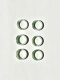 White x Green Thin Jade Ring