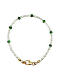 Imperial Green Jade x Pearl Bracelet