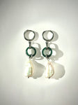 Jade Loop Earrings - Silver