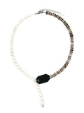 Smoky Quartz x Pearl Duality Necklace