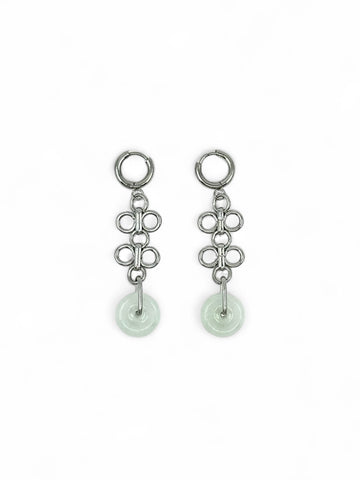White Jade Chinese Knot Earrings