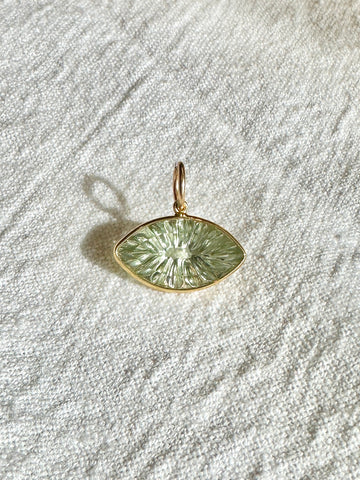 Green Amethyst Eye Charm